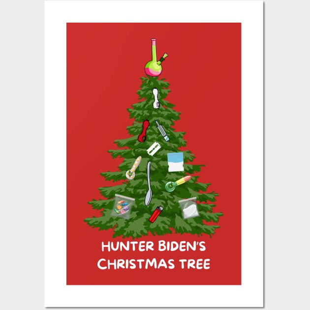 Anti Hunter Biden Christmas Tree Wall Art by TeesForThee